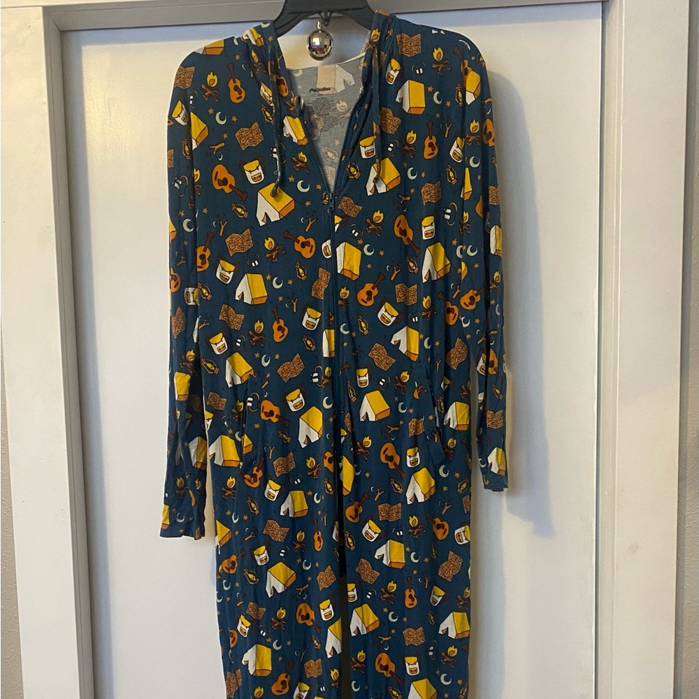 MeUndies Blue Camping Pattern Onesie